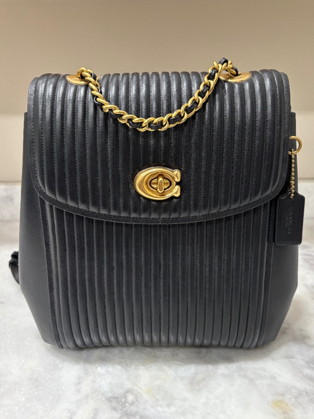 Coach ~2016 Black & Gold Parker Convertible Backpack